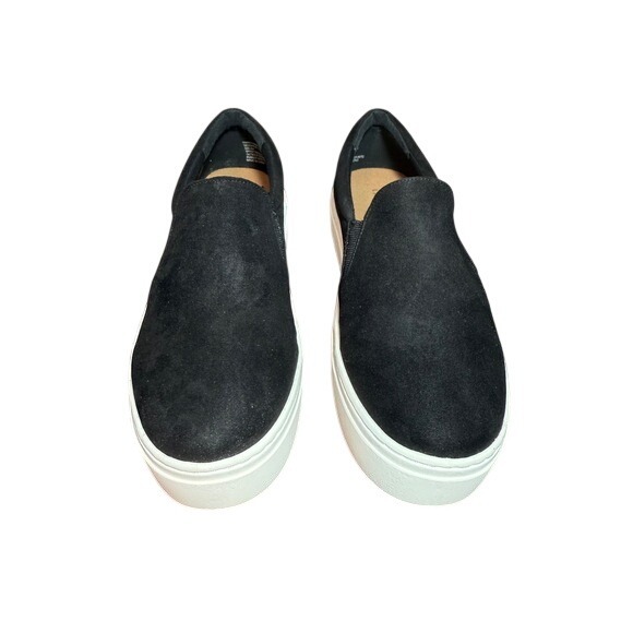 Shoes - Black Suede Slip On Platform Sneakers Womens‎ Size 8W